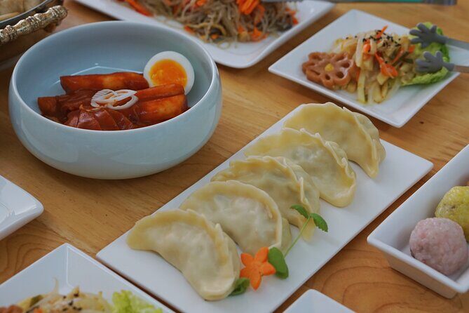 K-food cooking Japchae Mandu Tteokbokki & Fishcake - The Cooking Setup: Camera-Friendly, Organized, and Easy to Follow