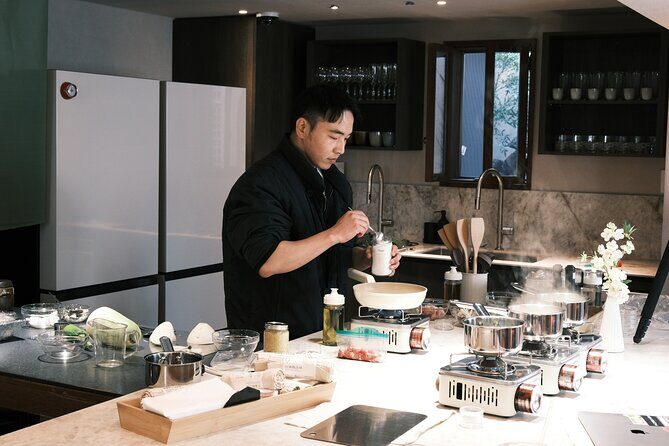 Korean Cooking Class Full Meal with BBQ on an All in One Table - Inside Soop Table: a Hanok-inspired studio kitchen in Mapo-gu