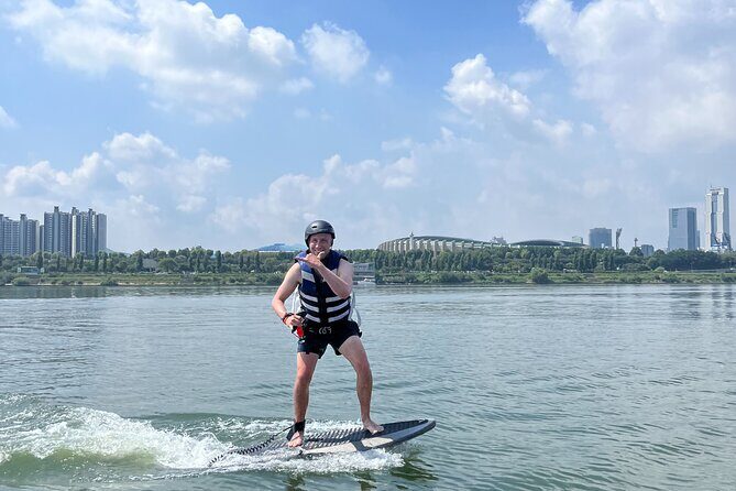 Seoul : Efoil & Windsurf Experiences in Han River - E-foiling past Seoul Tower and Lotte Tower views